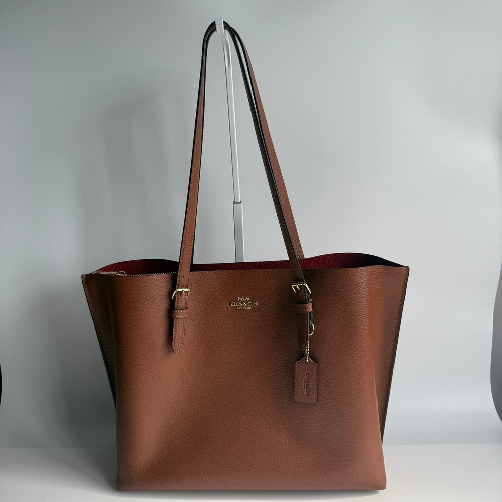 Coach Mollie Tote Redwood Brown Pebbled Leather Shoulder Bag 1671